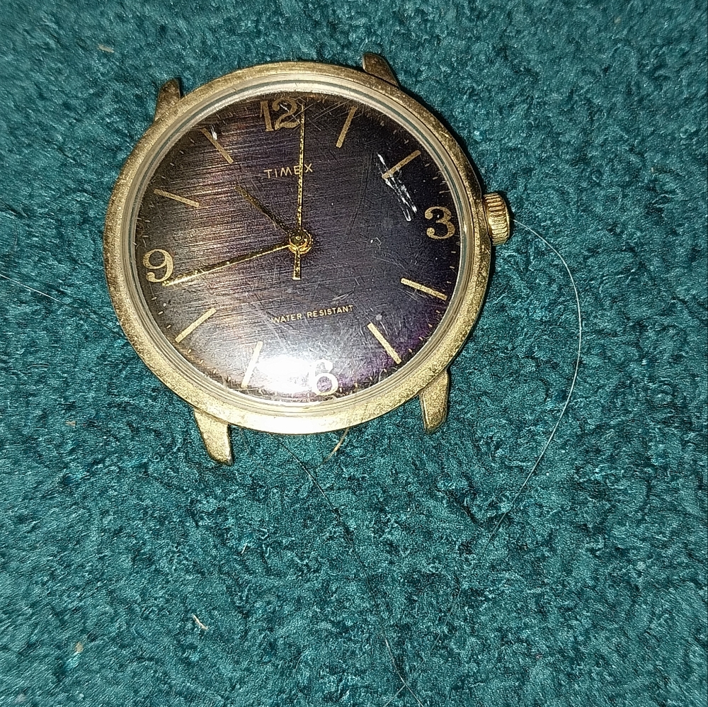Vintage timex wind up black dial watch NO BAND